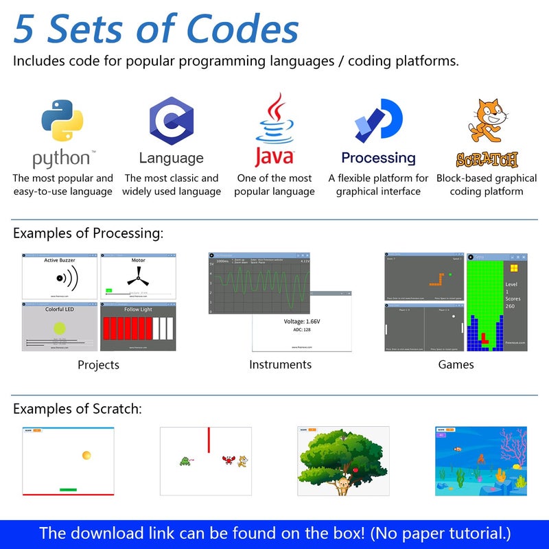 Freenove Projects Kit for Raspberry Pi 5 4 B 3 B+ 400 Zero 2 W, Simple Wiring, 860-Page Detailed Tutorial, Python C Java Scratch Processing Code, 132 Projects (Raspberry Pi NOT Included) - Image 5