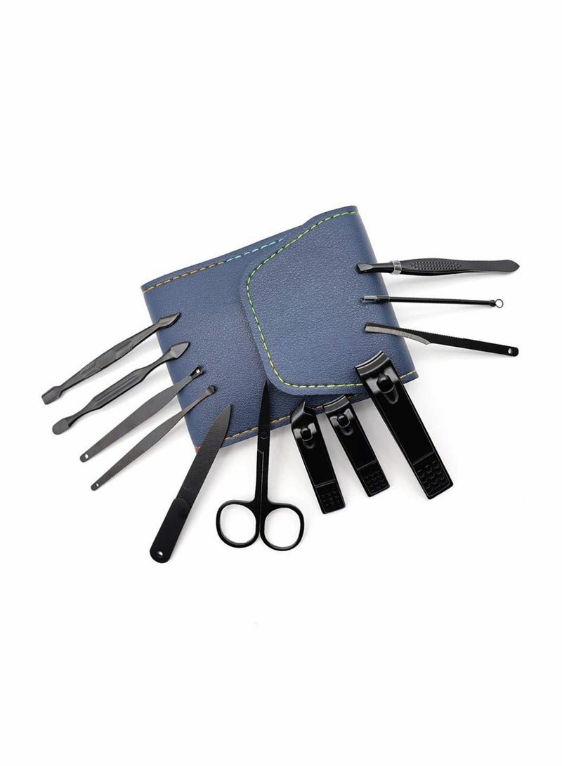 NIBEMINENT Manicure Pedicure Kit, Stainless Steel Set, Professional Nail Clippers Tools with Portable PU Leather Case, Personal Care Travel Grooming Kit Gifts for Men Women - Image 4