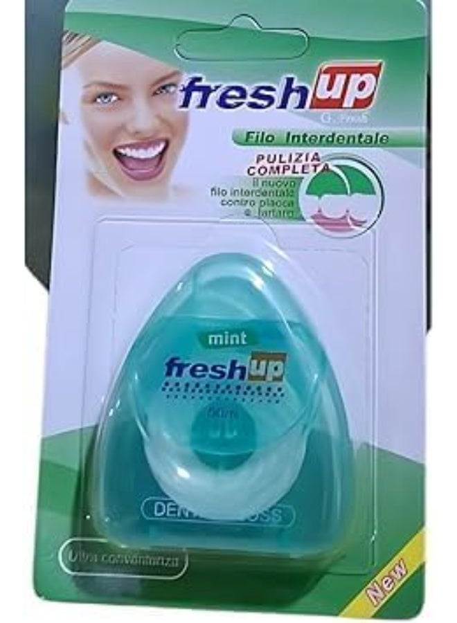 Fresh Up Card Dental Floss - Waxed Dental Floss, Mint Flavor, 50 Meters - 5 ml - Image 2