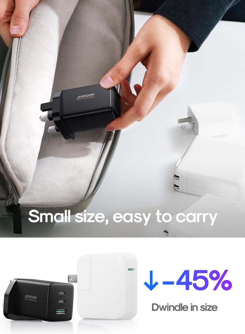 جوي روم شاحن سريع GaN فائق 65 واط 2C1A + كابل C إلى C 100 واط بطول 1.2 متر (المملكة المتحدة) - Image 5