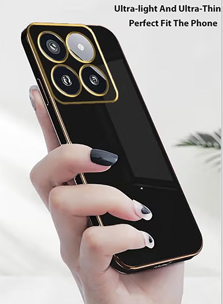 Silicone case for Motorola Moto G56, Plating Motorola Moto G56 Phone Case Shockproof Thin and Soft Cover (Black) - Image 3