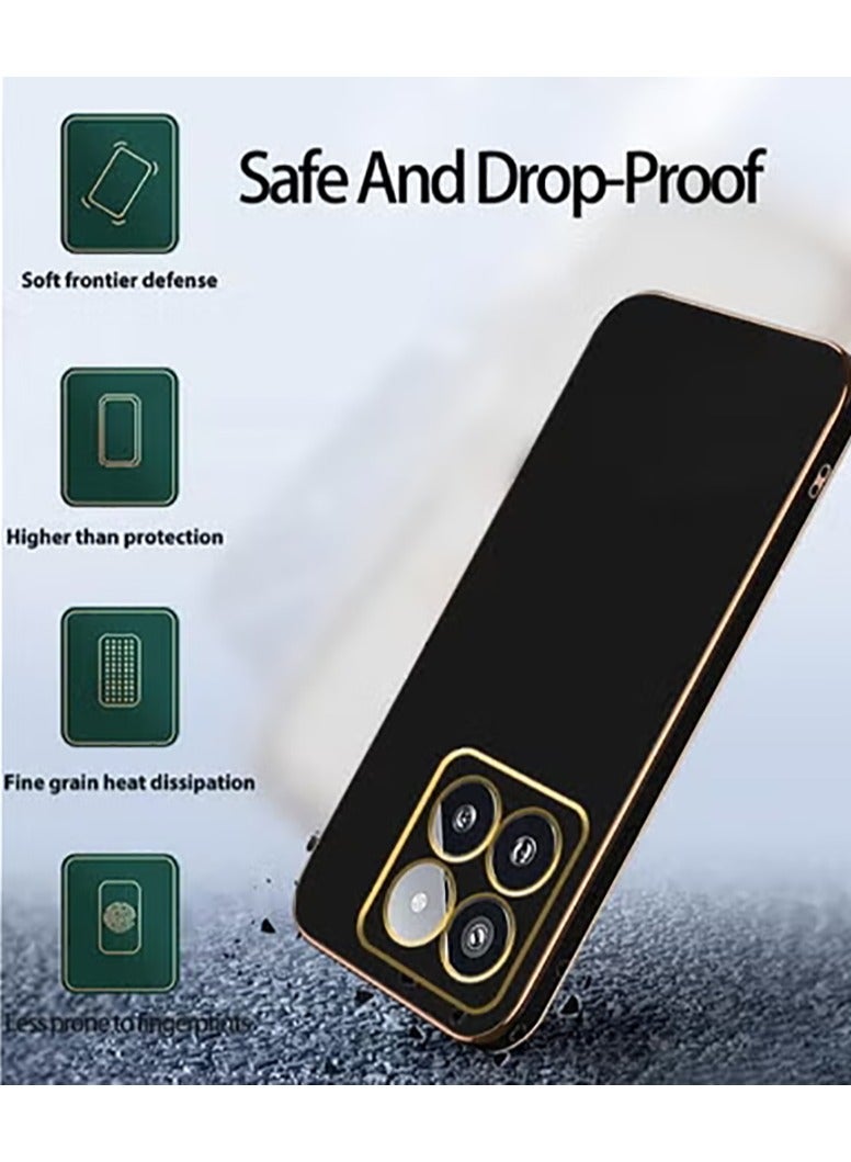 Silicone case for Motorola Moto G56, Plating Motorola Moto G56 Phone Case Shockproof Thin and Soft Cover (Black) - Image 5