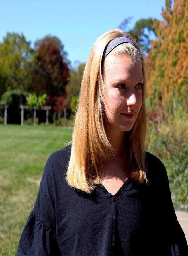 سويتي باندز طوق رأس سويتي باندز للنساء والفتيات - طوق شعر رياضي مبطن بالمخمل مانع للانزلاق - رمادي أكسفورد وأسود 1 بوصة - Image 5