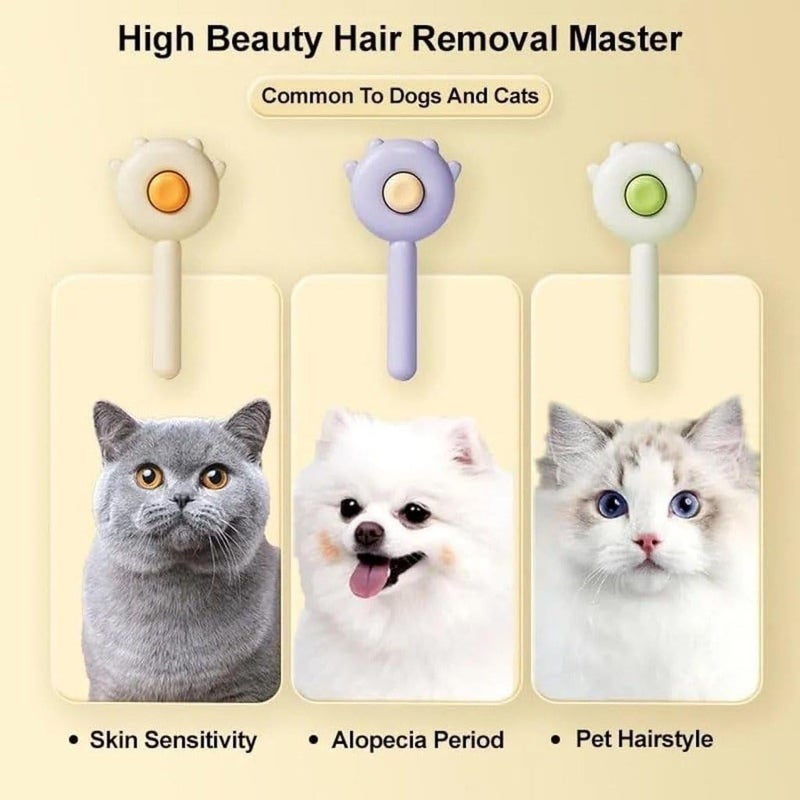 Vichip 2 In 1 Dog & Cat Brush - Self Cleaning Slicker Grooming Brush, Washable 140° Comb Teeth for Quick Hair Removal - Image 2