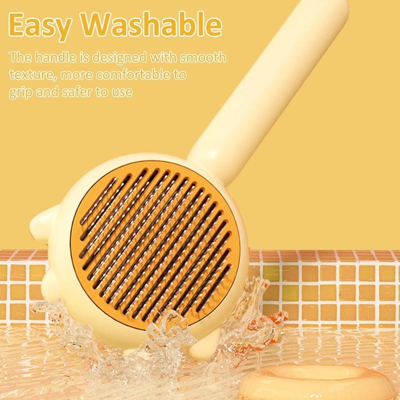 Vichip 2 In 1 Dog & Cat Brush - Self Cleaning Slicker Grooming Brush, Washable 140° Comb Teeth for Quick Hair Removal - Image 5
