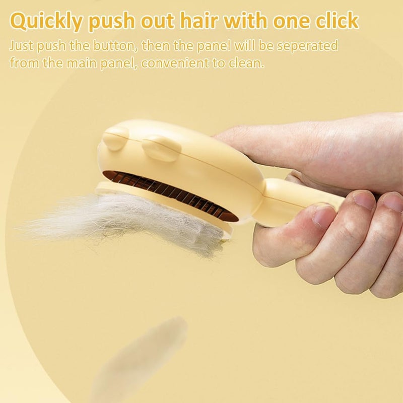 Vichip 2 In 1 Dog & Cat Brush - Self Cleaning Slicker Grooming Brush, Washable 140° Comb Teeth for Quick Hair Removal - Image 3