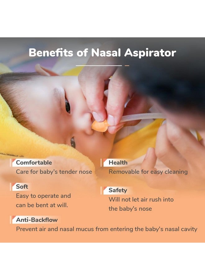 أر فور رابيت شفاط الأنف من Snowy Baby، منظف أنف للأطفال (من 0 إلى 5 سنوات) من السيليكون الناعم الخالي من مادة BPA، يمتص المخاط من الأطفال، يخفف من البرد، سهل التنظيف، مناسب للسفر (برتقالي) - Image 4