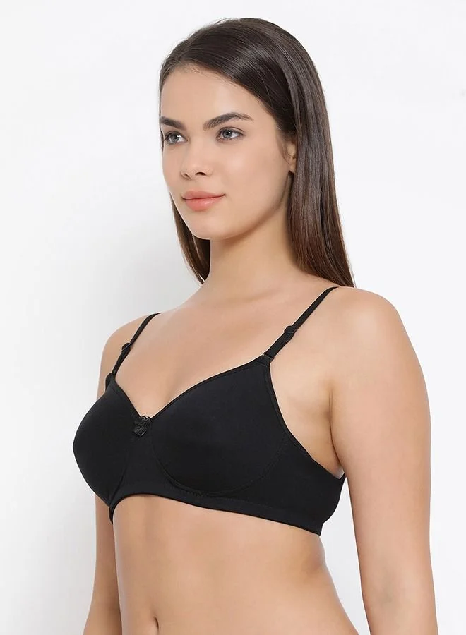 كلوفيا Clovia Padded Non-Wired Full Coverage Multiway T-Shirt Bra In Black