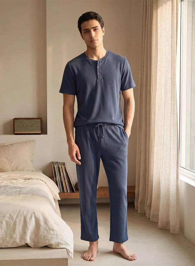 Cotton Textured Nightwear Set