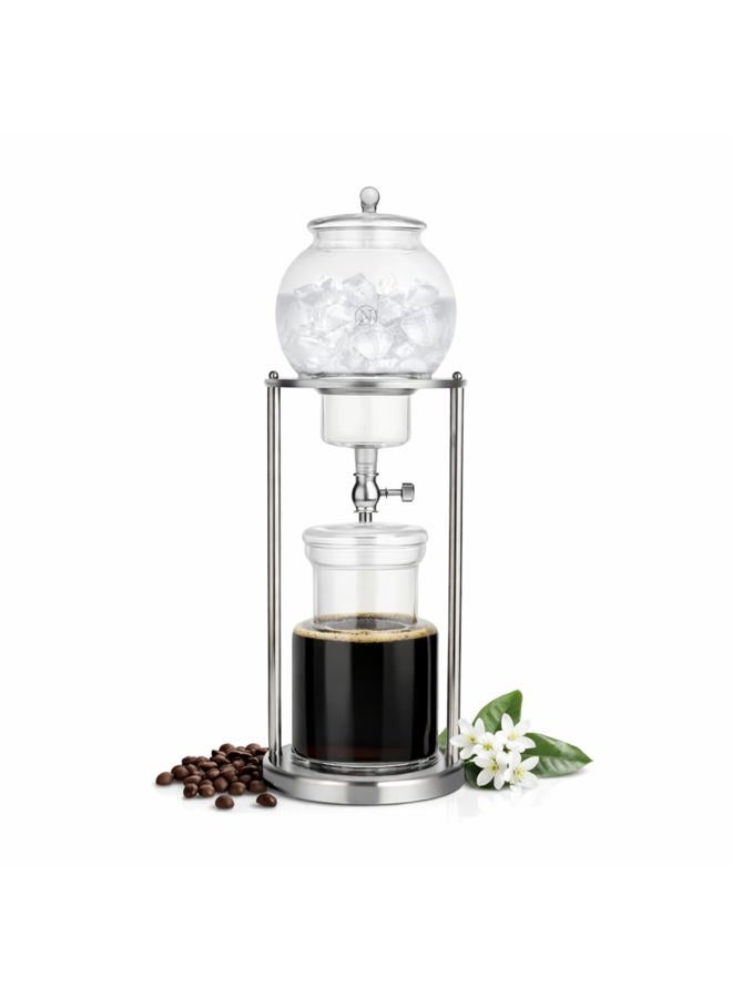 Nispira (Silver 1000 ml) - Luxury Ice Cold Brew Dripper Coffee Maker, 1000 ml - Image 1