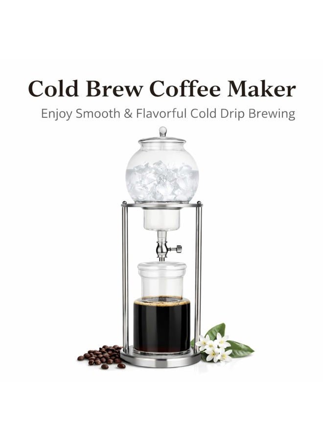 Nispira (Silver 1000 ml) - Luxury Ice Cold Brew Dripper Coffee Maker, 1000 ml - Image 2