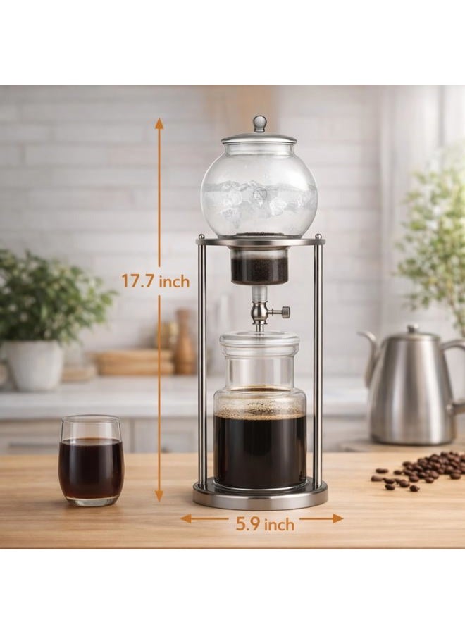 Nispira (Silver 1000 ml) - Luxury Ice Cold Brew Dripper Coffee Maker, 1000 ml - Image 4
