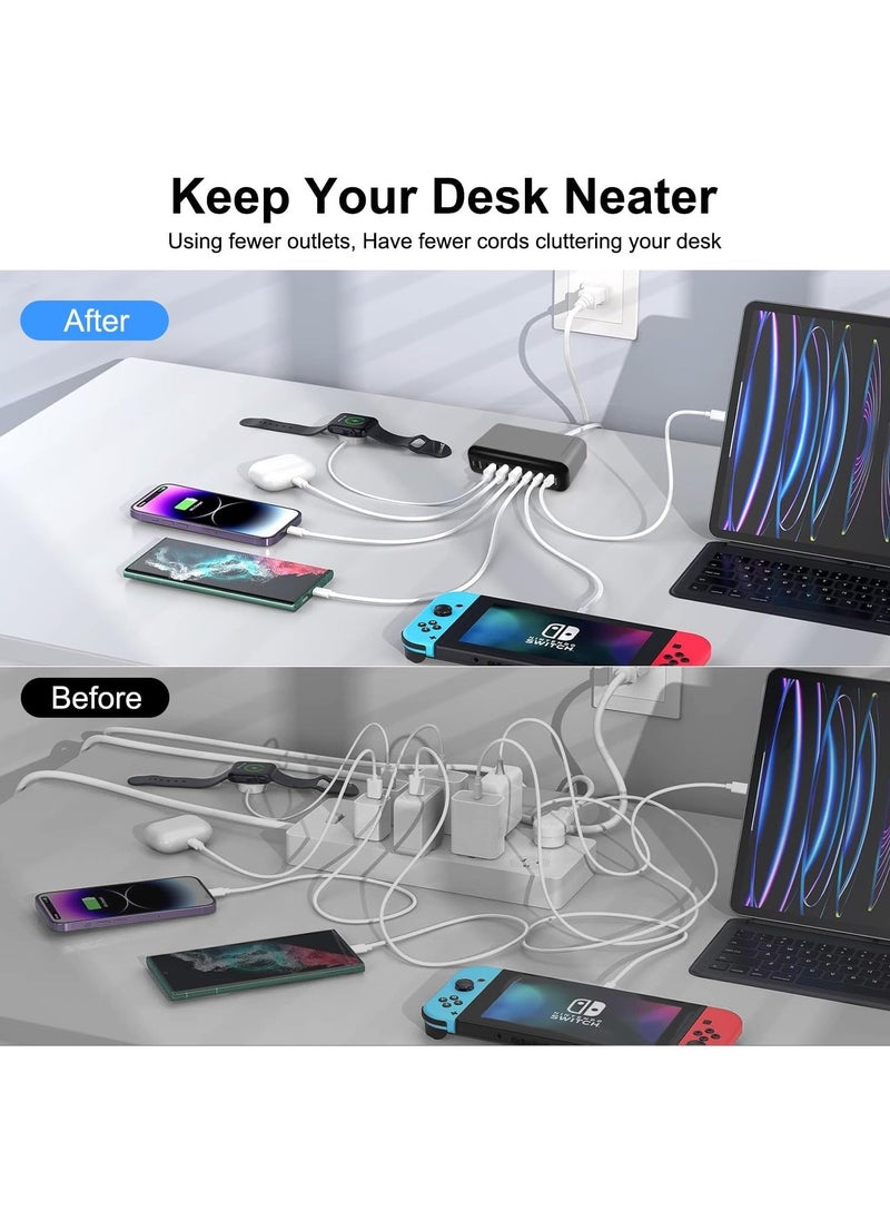 Generic 600W USB A&USB C 【New Update】Charging Station,5 Type-C Ports 【2×140W, 2x 100W,1x30W】 and 3 USB Ports 【QC30W】 Charge Charging Station Type-C hub,GaN Technology  - Image 3