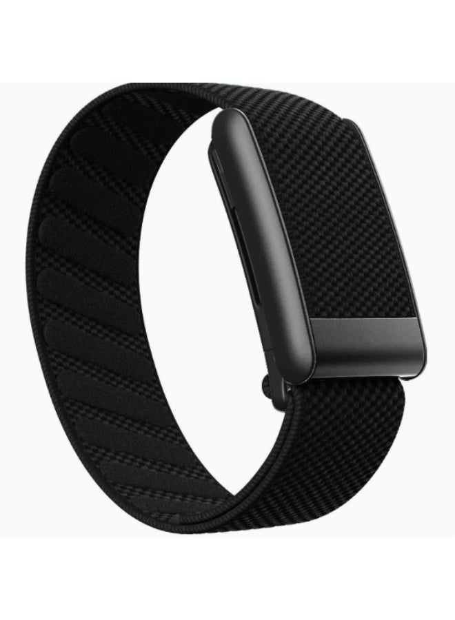 حزام بديل أسود WHOOP 5.0 لأجهزة One/Peak/Life، حزام معصم قابل للتعديل فائق النعومة مع وصلة فضية - Image 1