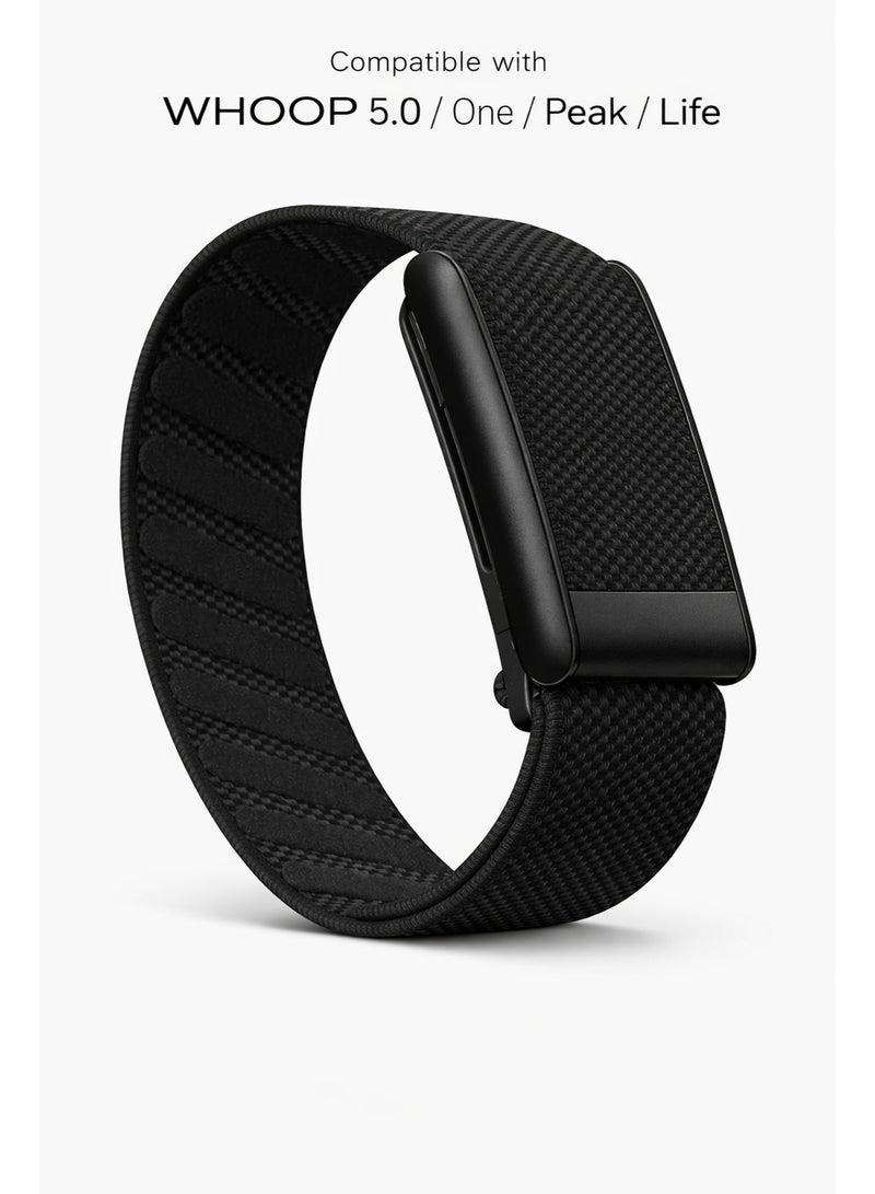 Nylon Replacement Band Strap Compatible with WHOOP 5.0 / One / Peak / Life, Ultra-Soft Adjustable Wristband with Silver Connector, Not for WHOOP 4.0 - Image 1