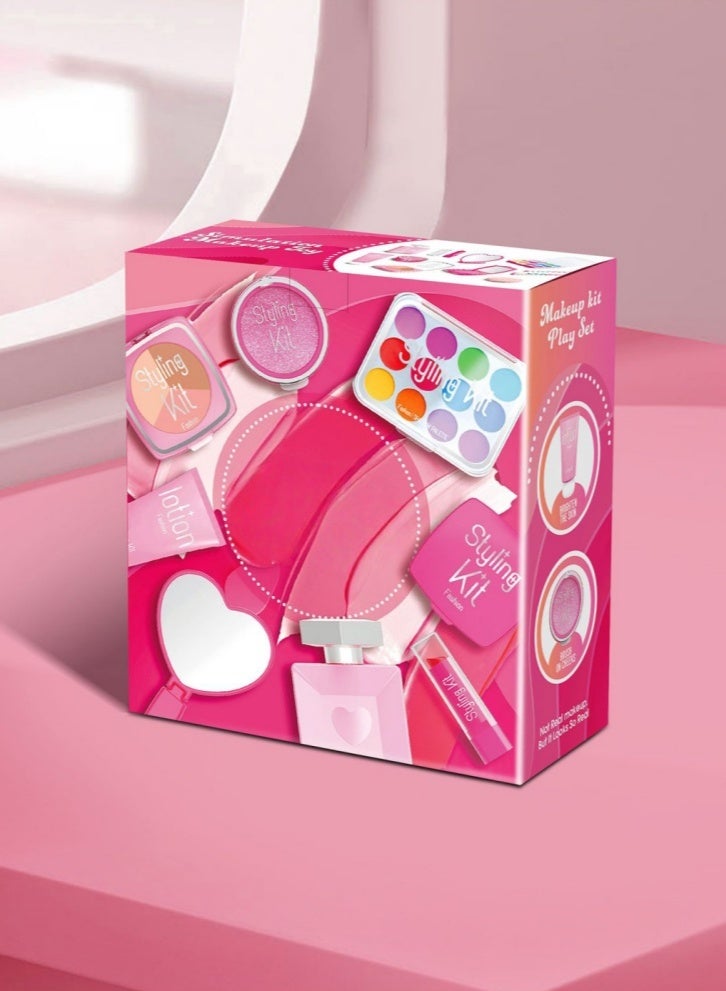 MIXDE Kids Pretend Makeup Kit For Girl With Mirror,Laptop Design,Toddler/Kids Makeup Set,Non-Toxic Washable,Birthday Gifts For 3 4 5 6 7 8 9 10years Old Girls,11pcs,Pink(Not Real Makeup) - Image 2