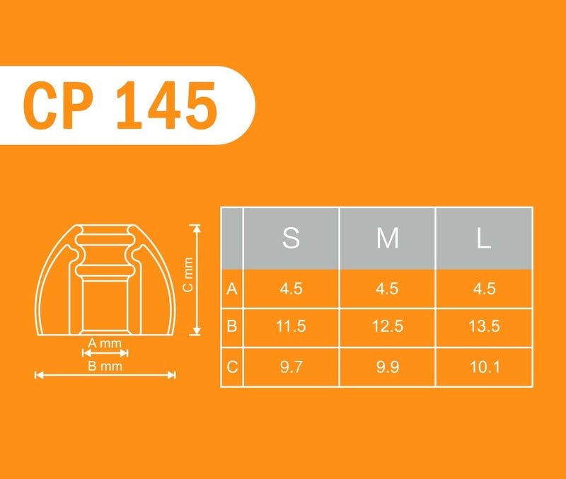 SpinFit CP145 for IEM - L - Patented Silicone Eartips for Replacement, Secure Fit and Supreme Comfort (2 Pairs) (for Nozzle Diameter from 5-6mm) - Image 3
