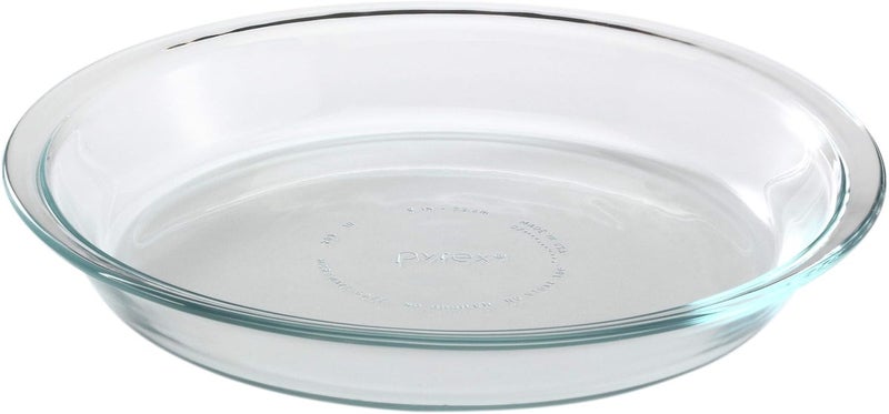 World Kitchen Pyrex Glass Bakeware Pie Plate 9" x 1.2" Pack of 2 - Clear - Original Genuine Pyrex - Made in the USA - Image 1