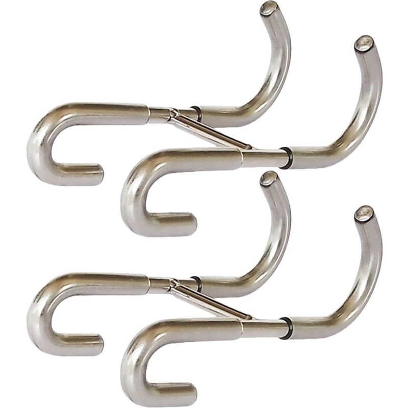 Stainless Steel Heavy Duty S Hooks 2pcs Punch Free for Shower Wall Storage - Image 1