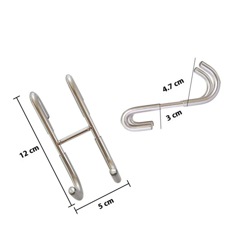 Stainless Steel Heavy Duty S Hooks 2pcs Punch Free for Shower Wall Storage - Image 2