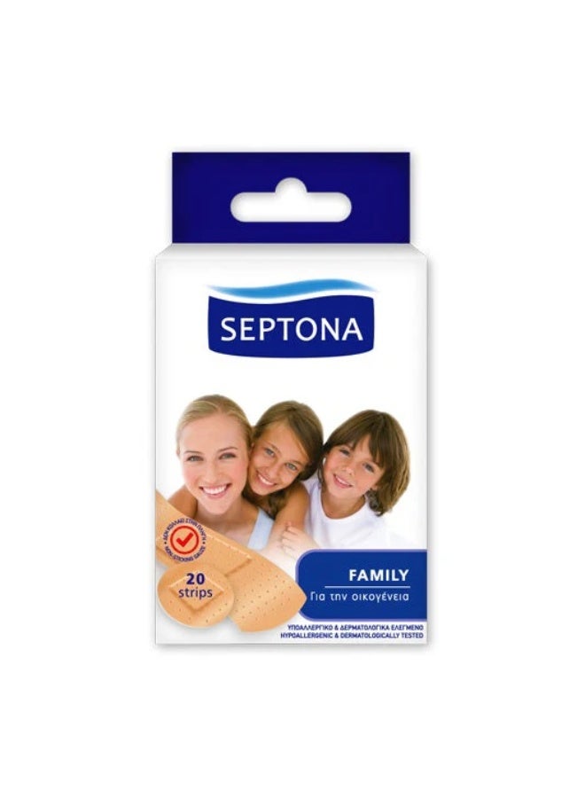 SEPTONA Family Adhesive Bandage Strips 20pcs First Aid Wound Care Plaster Strong Skin Protection Band-Aid - Image 2