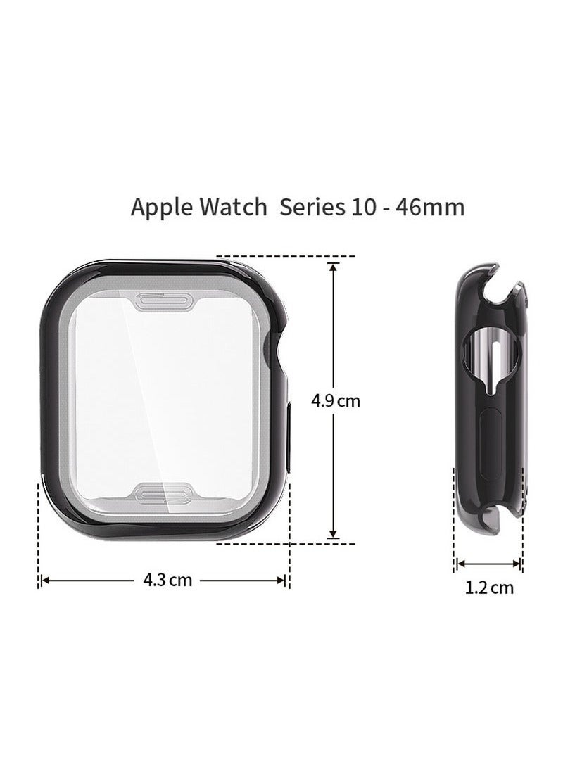 3PCS كامل غطاء TPU HD أبل ساعة غطاء حماية 10 سلسلة 46 مم شفافة / أسود / أزرق  - Image 5