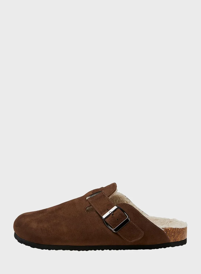 JACK & JONES Buckle Mule Slippers