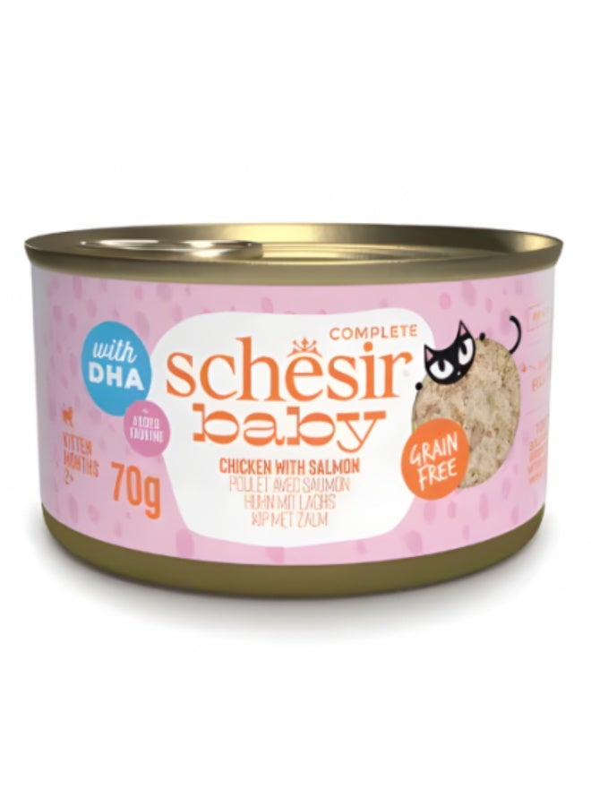 Schesir Baby Kitten Wholefood - Chicken With Salmon 6x70g (6 Cans)