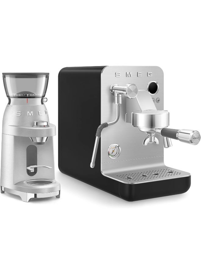 smeg Mini Pro Espresso Machine Emc02Blmuk – Luxury Italian Design, 15-Bar Professional Pressure, Barista-Grade Espresso Maker, Compact & Elegant, 2.4 L EMC02BLMUK BLACK MATT - Image 5