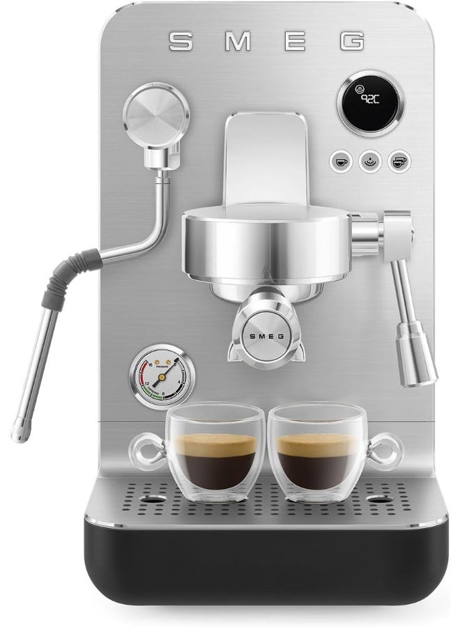 Mini Pro Espresso Machine Emc02Blmuk – Luxury Italian Design, 15-Bar Professional Pressure, Barista-Grade Espresso Maker, Compact & Elegant, 2.4 L EMC02BLMUK BLACK MATT