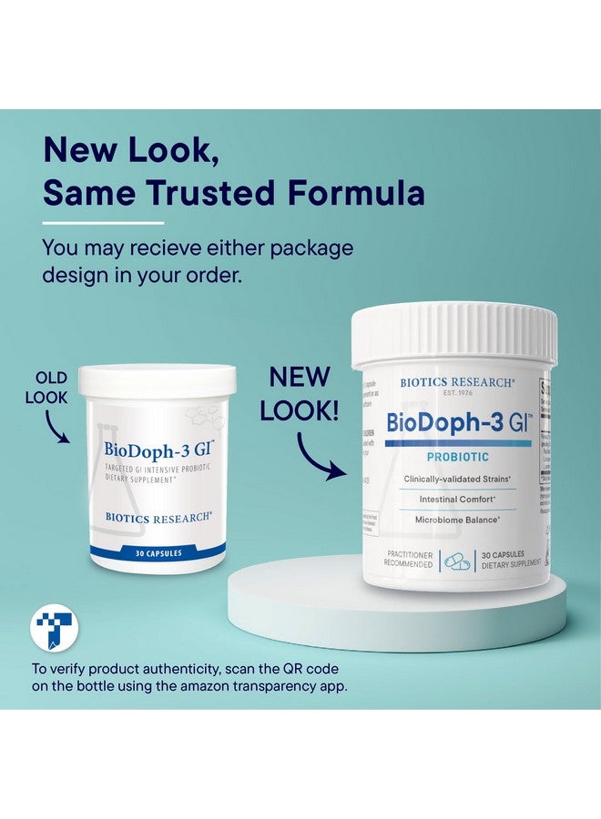 Biotics Research Biotics Research BioDoph-3 GI Targeted Intensive GI Probiotic Capsules, Clinically Validated Multi-Species Formula, Gut Health, Immune Support, Dairy Free 30 Capsules - Image 4