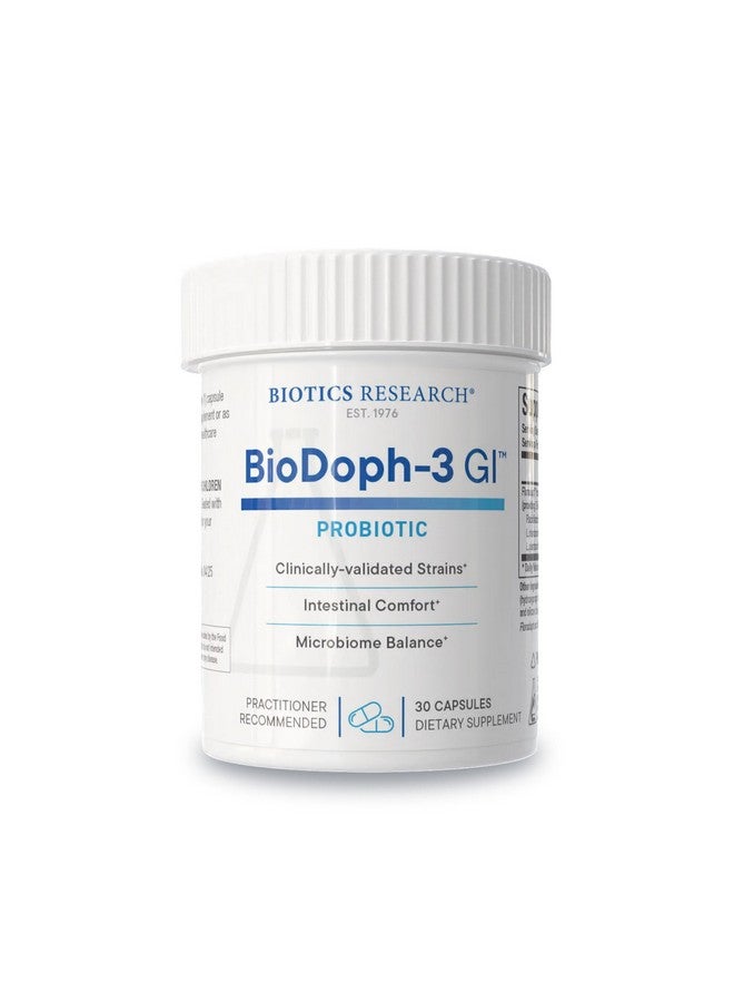 Biotics Research Biotics Research BioDoph-3 GI Targeted Intensive GI Probiotic Capsules, Clinically Validated Multi-Species Formula, Gut Health, Immune Support, Dairy Free 30 Capsules - Image 1