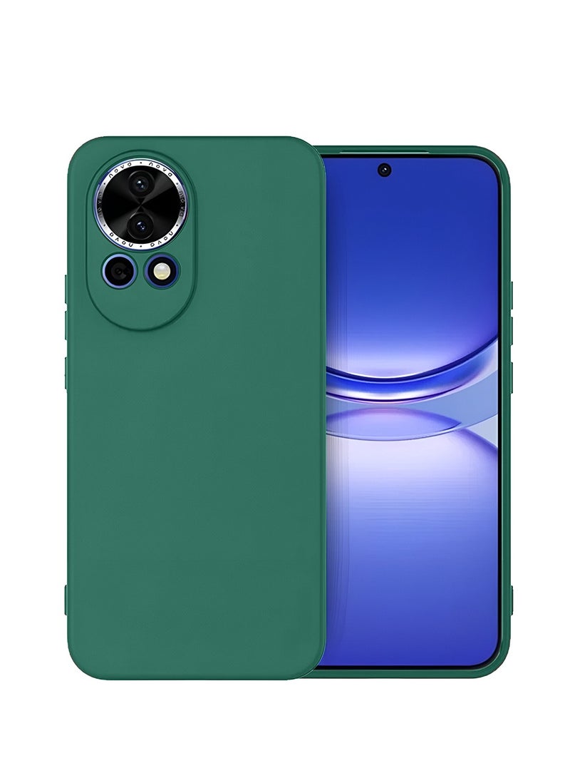 Wtech Huawei nova 13 5G 2024 Premium Soft Liquid Silicone Case Cover - Dark Green - Image 1