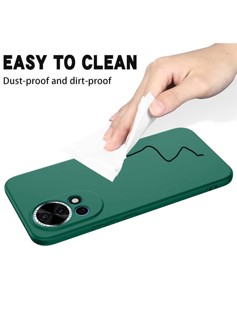 Wtech Huawei nova 13 5G 2024 Premium Soft Liquid Silicone Case Cover - Dark Green - Image 2