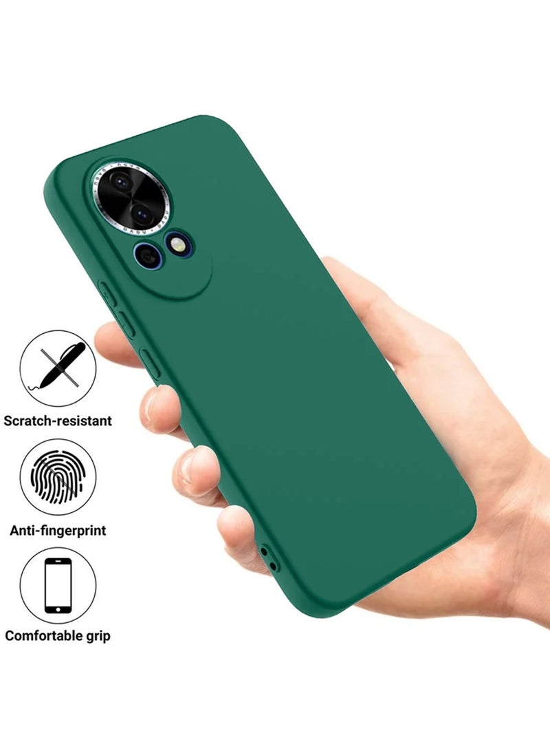 Wtech Huawei nova 13 5G 2024 Premium Soft Liquid Silicone Case Cover - Dark Green - Image 4