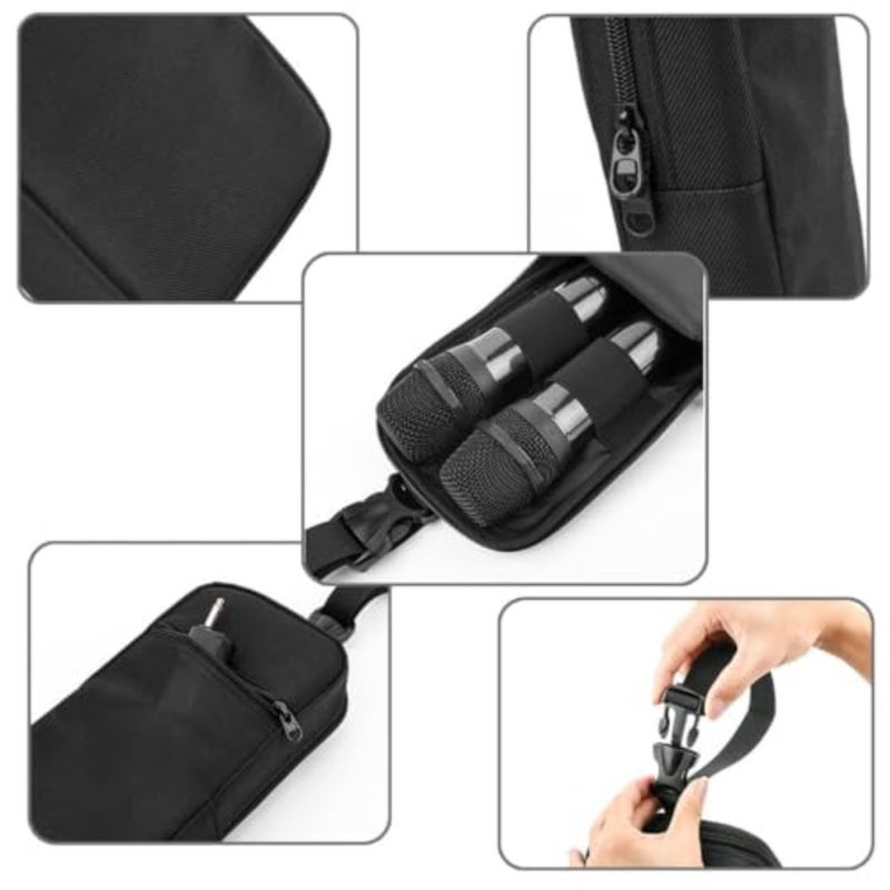 Microphone Carrying Case for Partybox Essential/Partybox 110 Speaker Mic, Durable Nylon Travel Storage Bag with Padded Accessory Pocket - Image 5