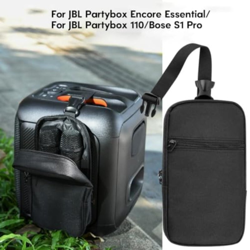 Microphone Carrying Case for Partybox Essential/Partybox 110 Speaker Mic, Durable Nylon Travel Storage Bag with Padded Accessory Pocket - Image 4