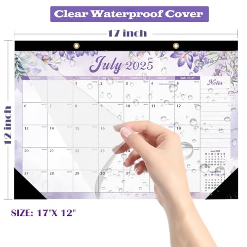 ZTX Desk Calendar 2026-2027 Calendar Wall Calendars 2026-2027-18 Month Planner Large 17"x12" Jan.2026-Jun.2027 Clear Plastic Cover for Home Office New Year Christmas Gifts Floral - Image 3