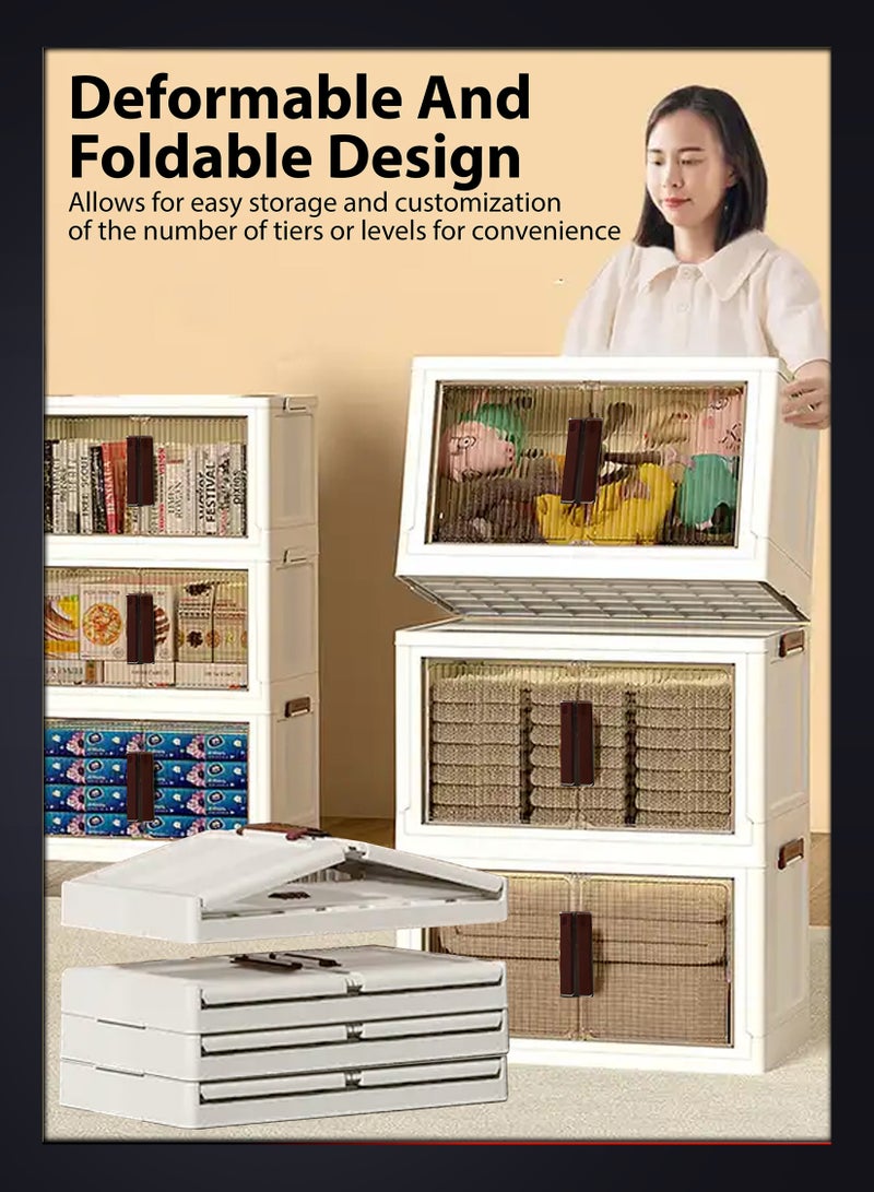 Toshionics Stackable 4-Tier Plastic Storage Bins - Large Containers Organizer - Image 2