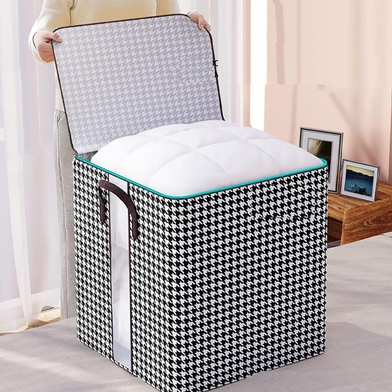 RAJA DHIRAJ Multipurpose Collapsible Storage Bag Foldable Storage Box With Handle Lid Quilt Storage Bag Closet Organizer Box Wardrobe Organizer Pack of 1Multicolor180L - Image 4