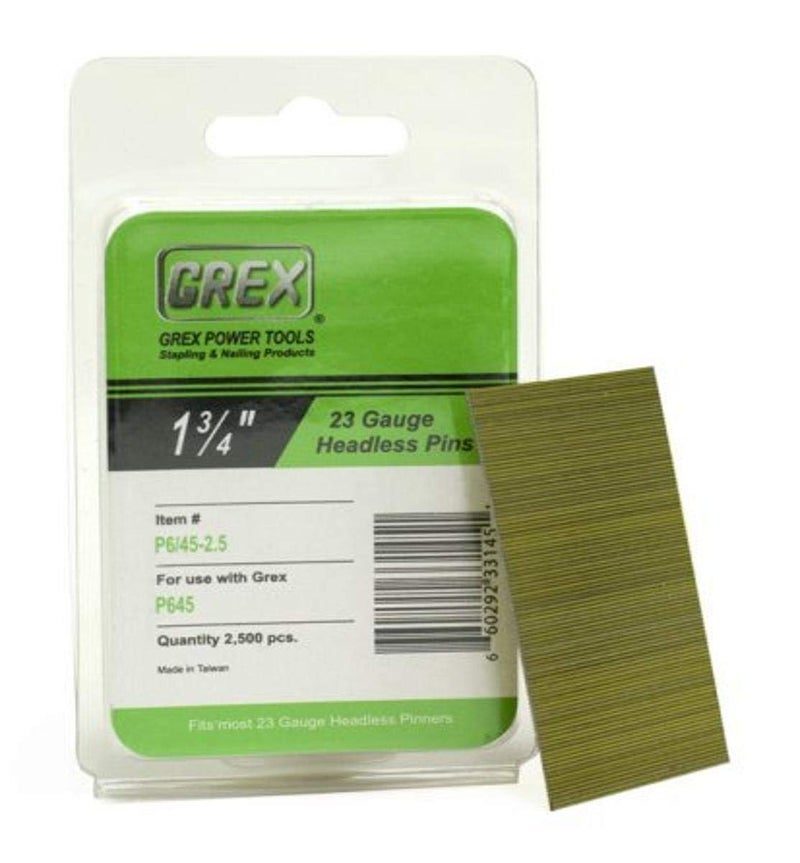 GREX P64525 23 Gauge 134Inch Length Headless Pins 2500 per box