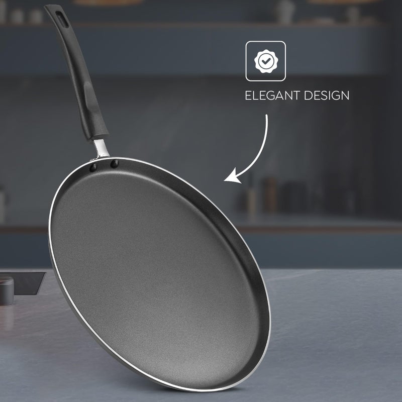 Judge by Prestige 25Cm Everyday Non-Stick Tawa (Aluminium) | Low Oil Cooking | Easy to Clean |Cool Touch Handle, Black - Image 4