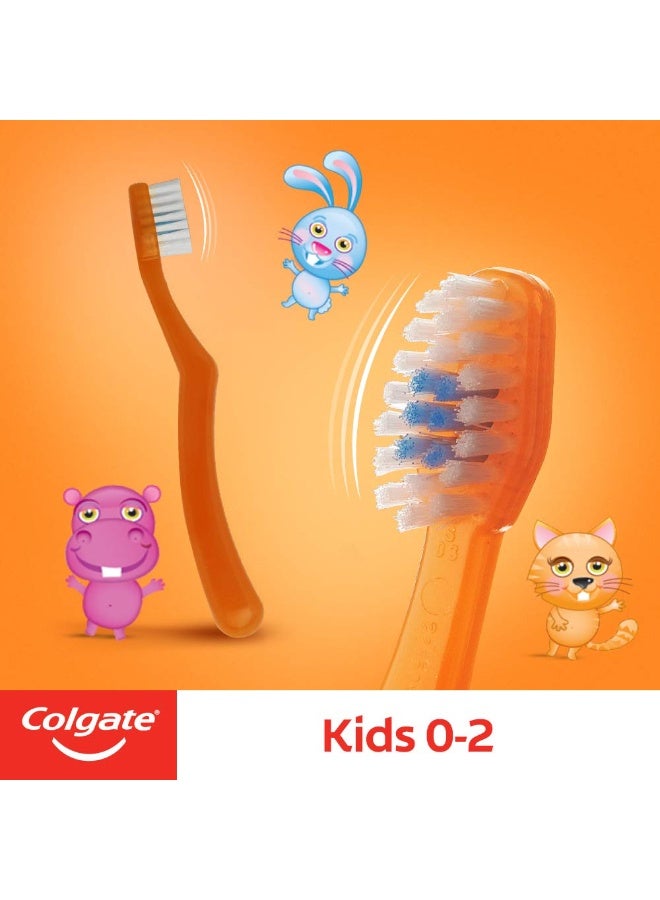 Colgate Toothpaste for Kids (0-2 yrs), Natural Fruit Flavour, 0% Artificial - 70g with Colgate Kid's Extra Soft Toothbrush (0-2 Years) - 1 Pc - Image 3