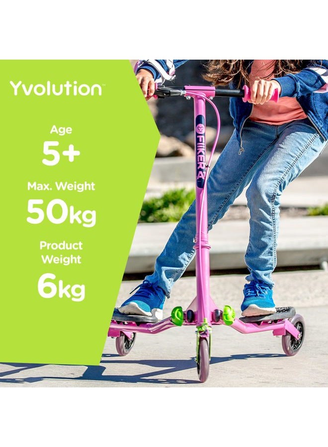 Yvolution Y Fliker Air A1 Scooter 3 Wheels Foldale Wiggle Scooter Self-Propelling Drifting Scooter for Boys and Girls Age 5-8 Years Old(Pink) - Image 4