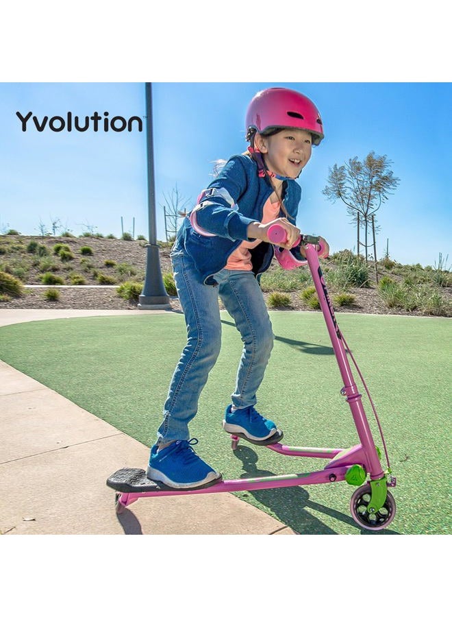 Yvolution Y Fliker Air A1 Scooter 3 Wheels Foldale Wiggle Scooter Self-Propelling Drifting Scooter for Boys and Girls Age 5-8 Years Old(Pink) - Image 5