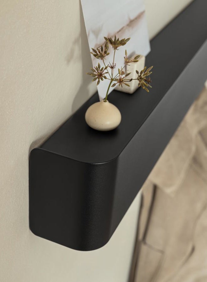 Kazai. Coat Hook | Modern Coat Rack with Hidden Coat Hooks and Shelf | Design Coat Rack Made of Metal | Clothes Rail Wall Mounted | Black - Image 2