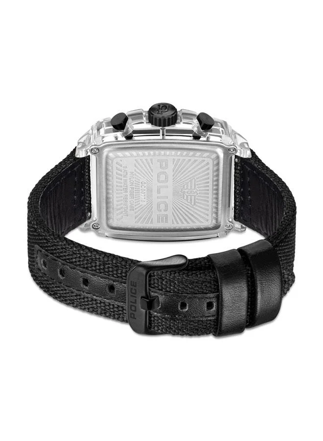 POLICE Men's Clout Men's Quartz Multi-Function Watch with TR90 Case & Four Distinct Straps, 43mm
