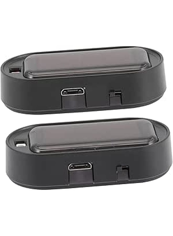 2pcs Solar Powered Simulated Alarm Security Lights With Adhesive Mount For Car Roof Door Window - Image 1