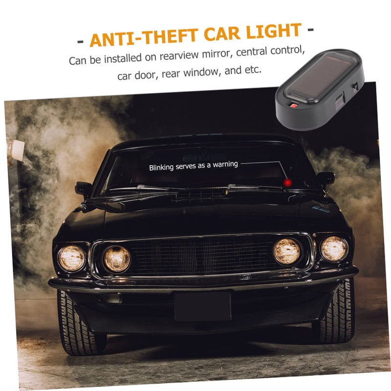 2pcs Solar Powered Simulated Alarm Security Lights With Adhesive Mount For Car Roof Door Window - Image 4