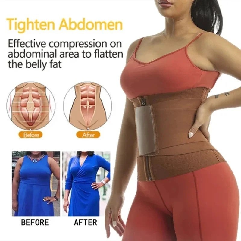 Bluejw Women's Waist Trainer - Steel Bone Neoprene Faja Latex Sweat Trimmer Belt - Slimming Body Shaper Workout Gym - Image 5